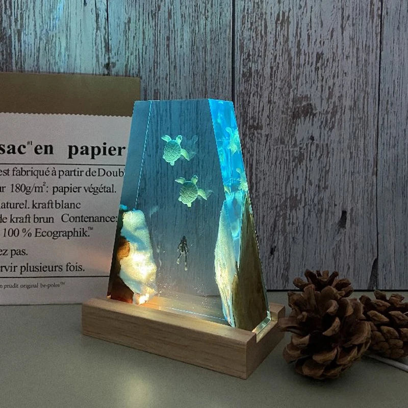 Resin Bordlampe – Sea Turtle
