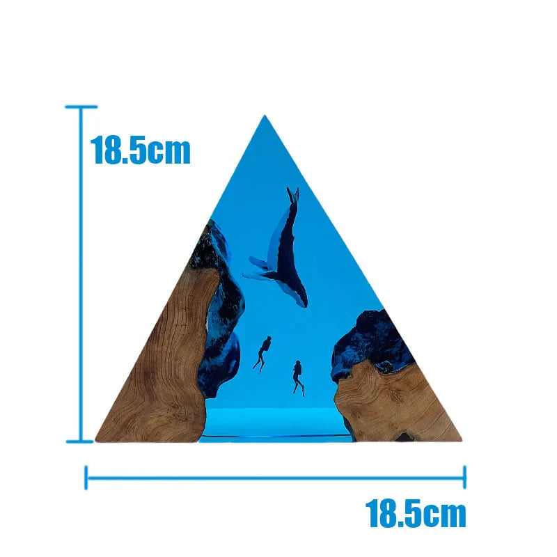 Resin Bordlampe – Whale Diver Triangle