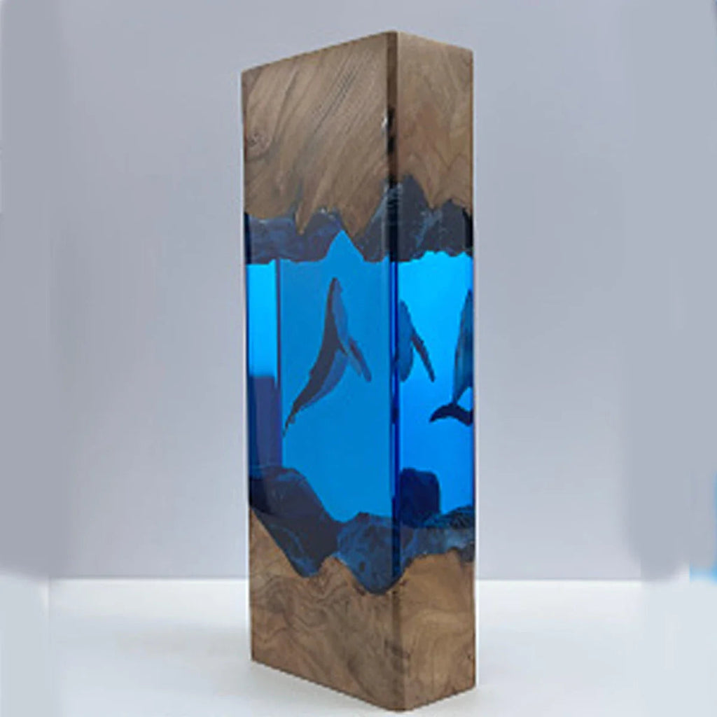 Resin Bordlampe – Whale Diver Triangle