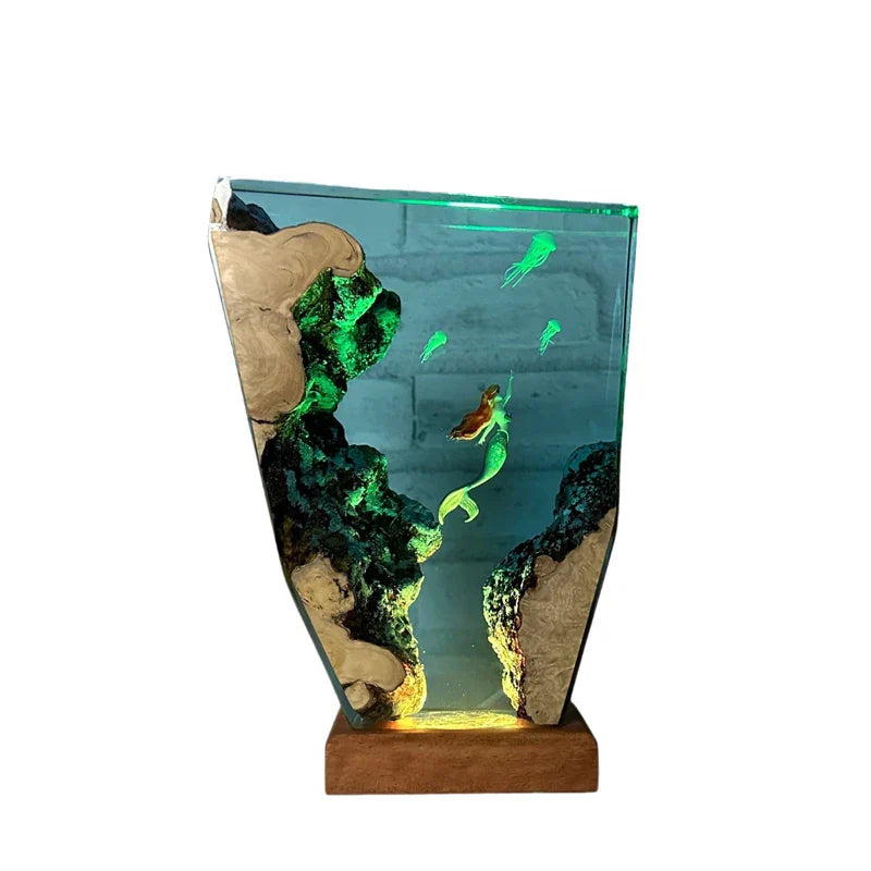 Resin Bordlampe – Sea Turtle Jellyfish