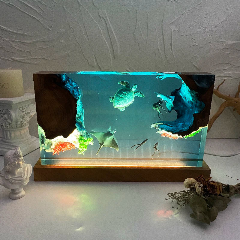 Resin Bordlampe – Ocean
