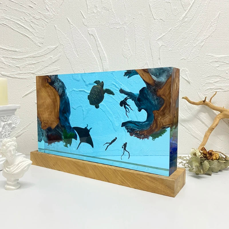 Resin Bordlampe – Ocean