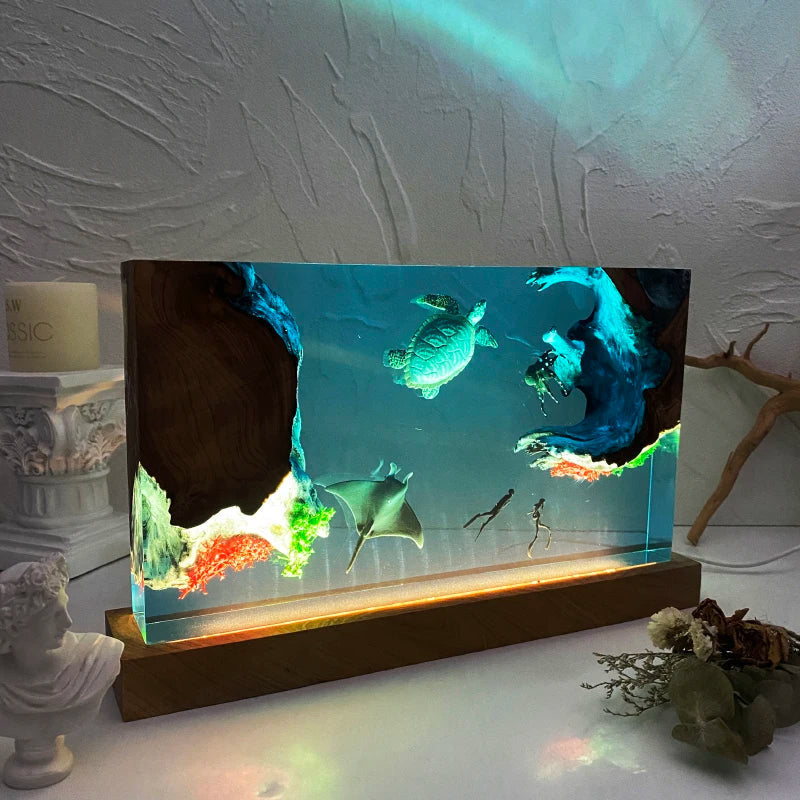 Resin Bordlampe – Ocean