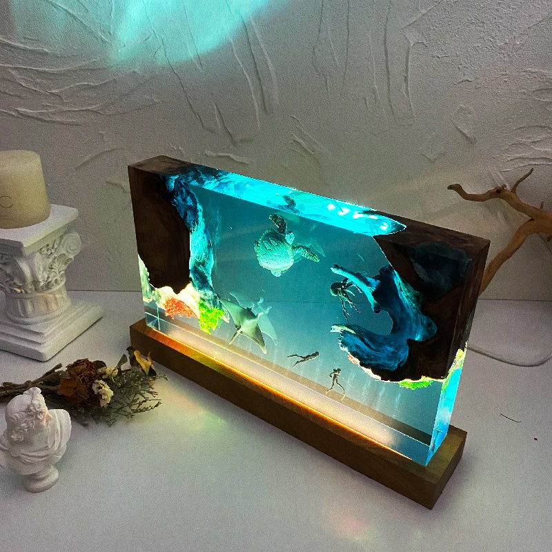 Resin Bordlampe – Ocean