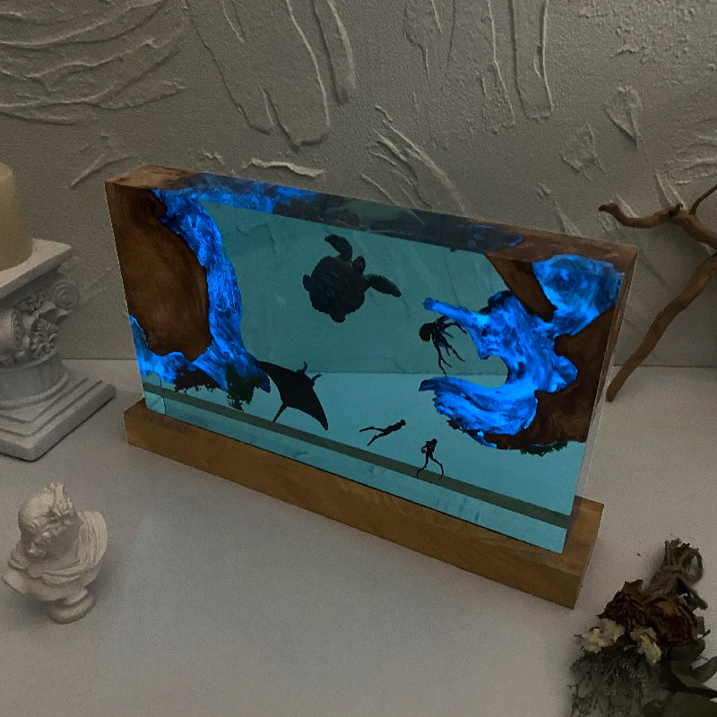 Resin Bordlampe – Ocean