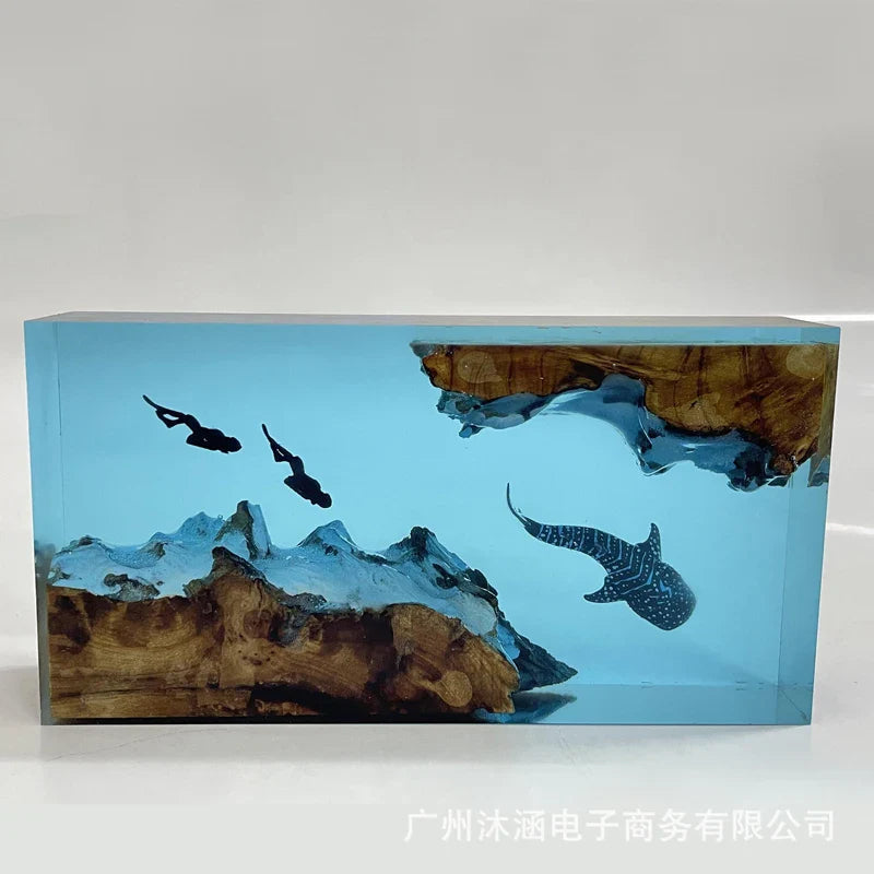 Resin Bordlampe – Whale Shark Square