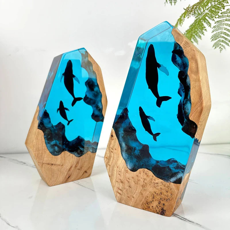 Resin Bordlampe – Whale