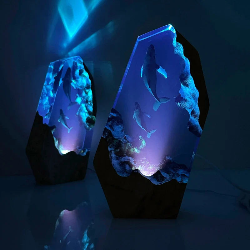 Resin Bordlampe – Whale