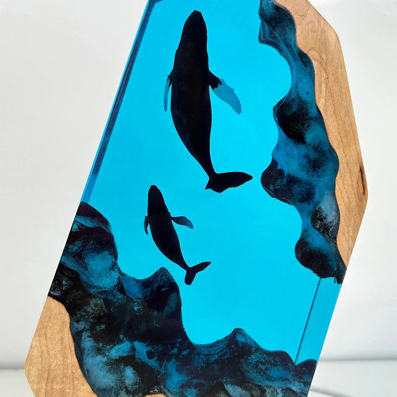 Resin Bordlampe – Whale
