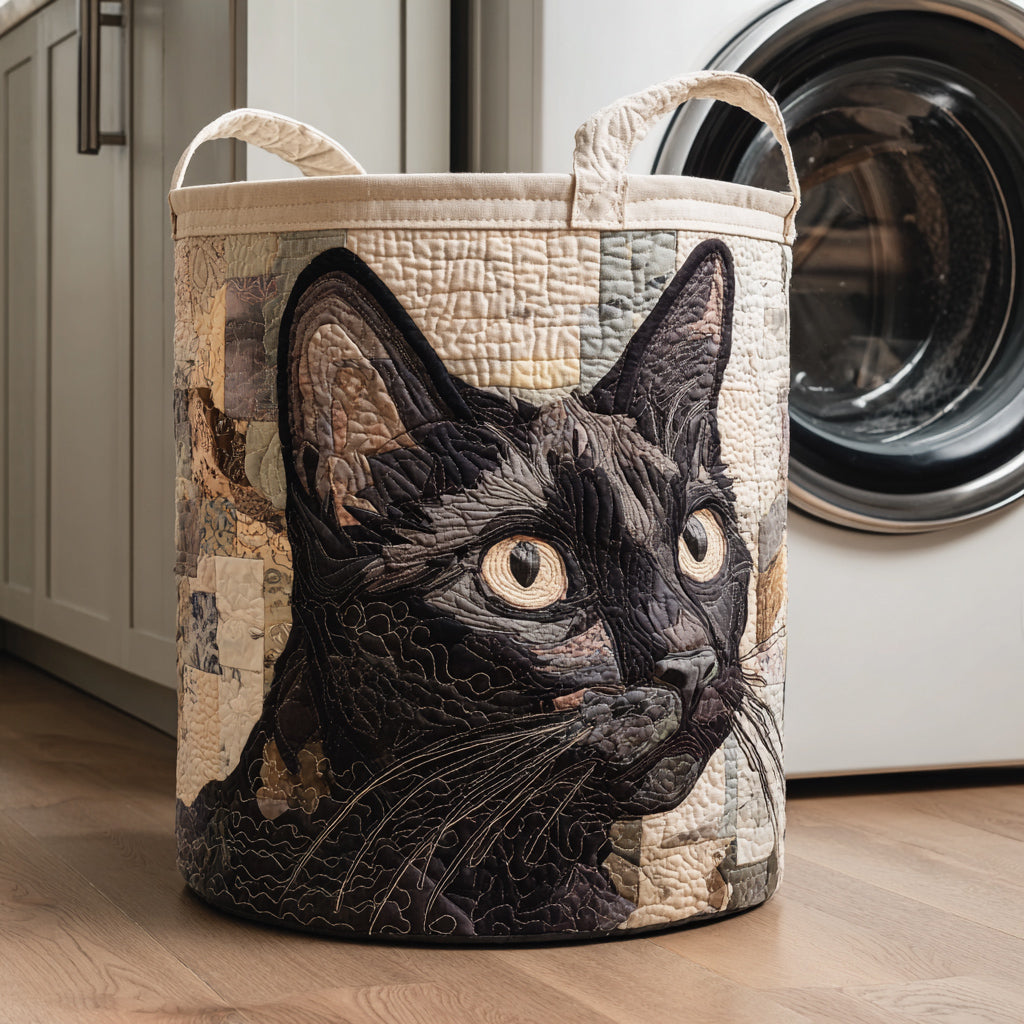 Vasketøjskurv – Rustic Black Cat