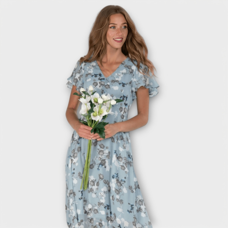 Brynhild | Blomstret maxikjole i chiffon