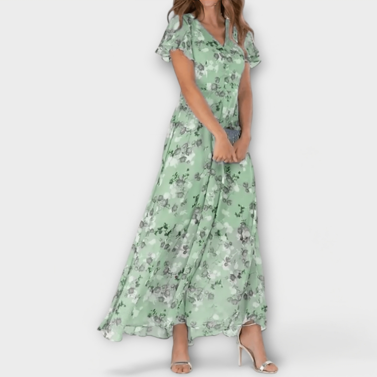 Brynhild | Blomstret maxikjole i chiffon