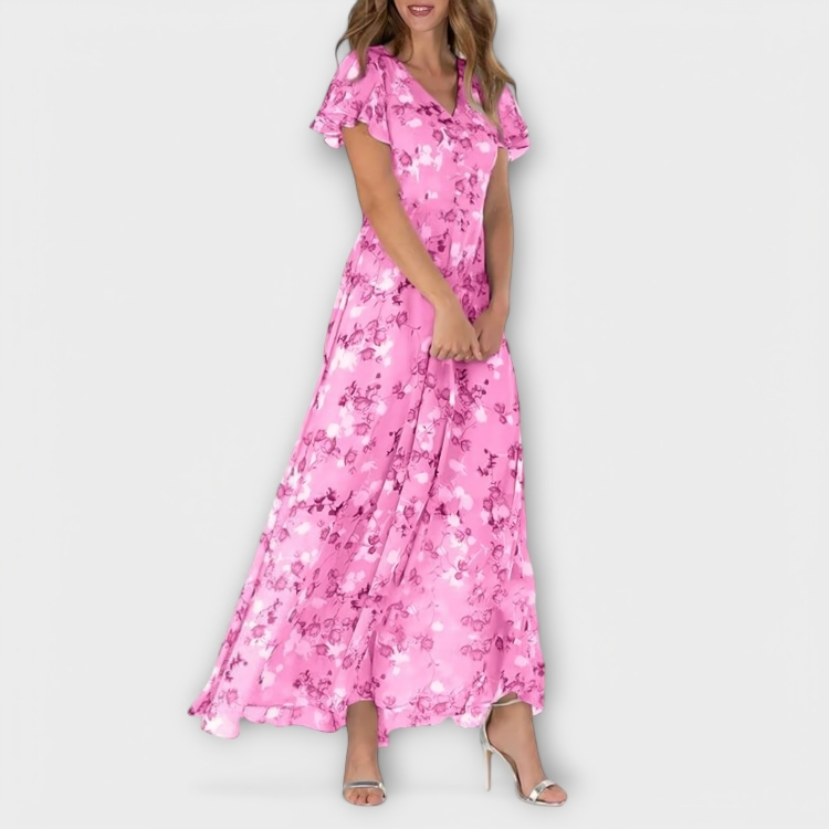 Brynhild | Blomstret maxikjole i chiffon