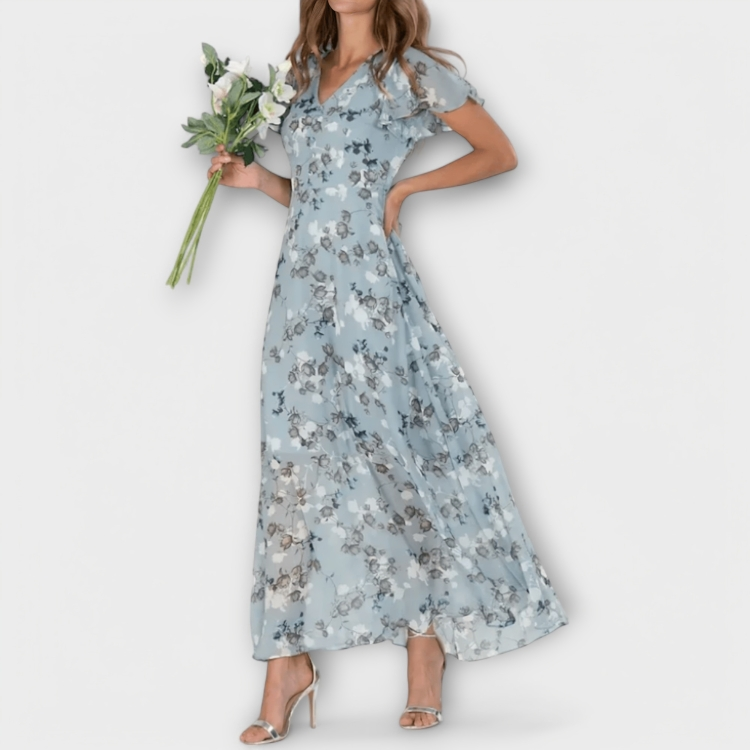 Brynhild | Blomstret maxikjole i chiffon