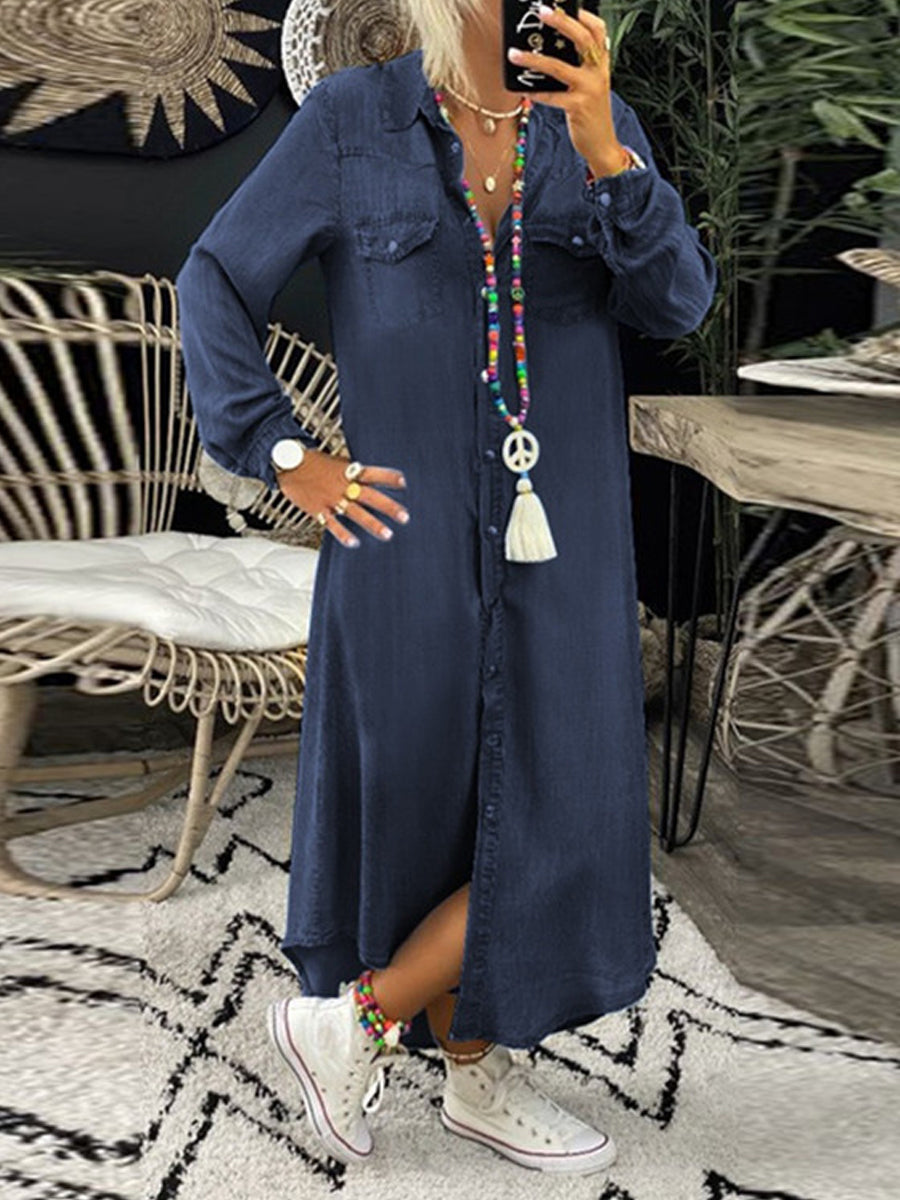 Vigdis – Smart casual skjortekjole i denim