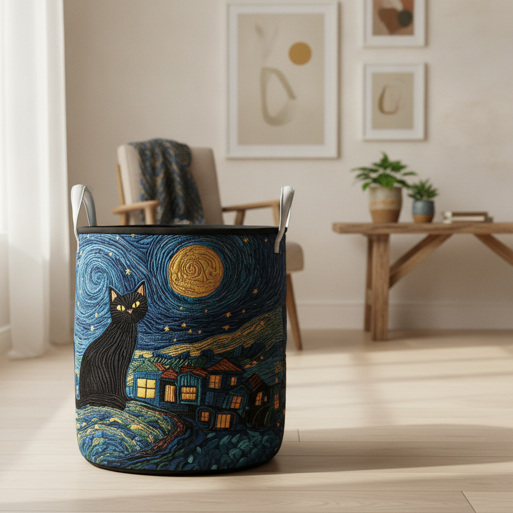 Vasketøjskurv – Starry Paw Prints