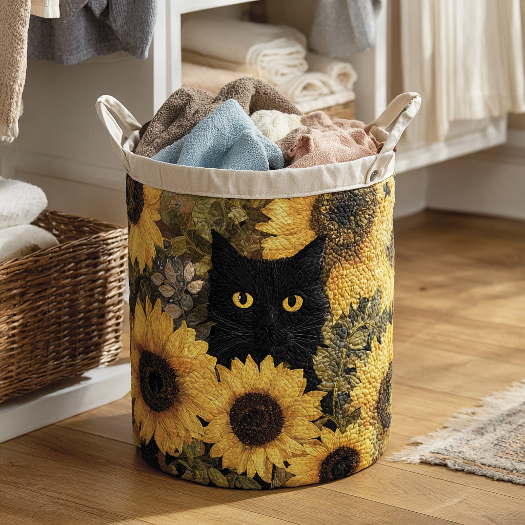 Vasketøjskurv – Sunflower Black Cat