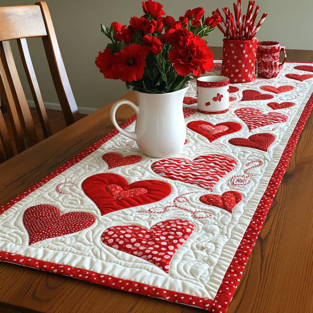 Quiltet Bordløber – Heart Warm