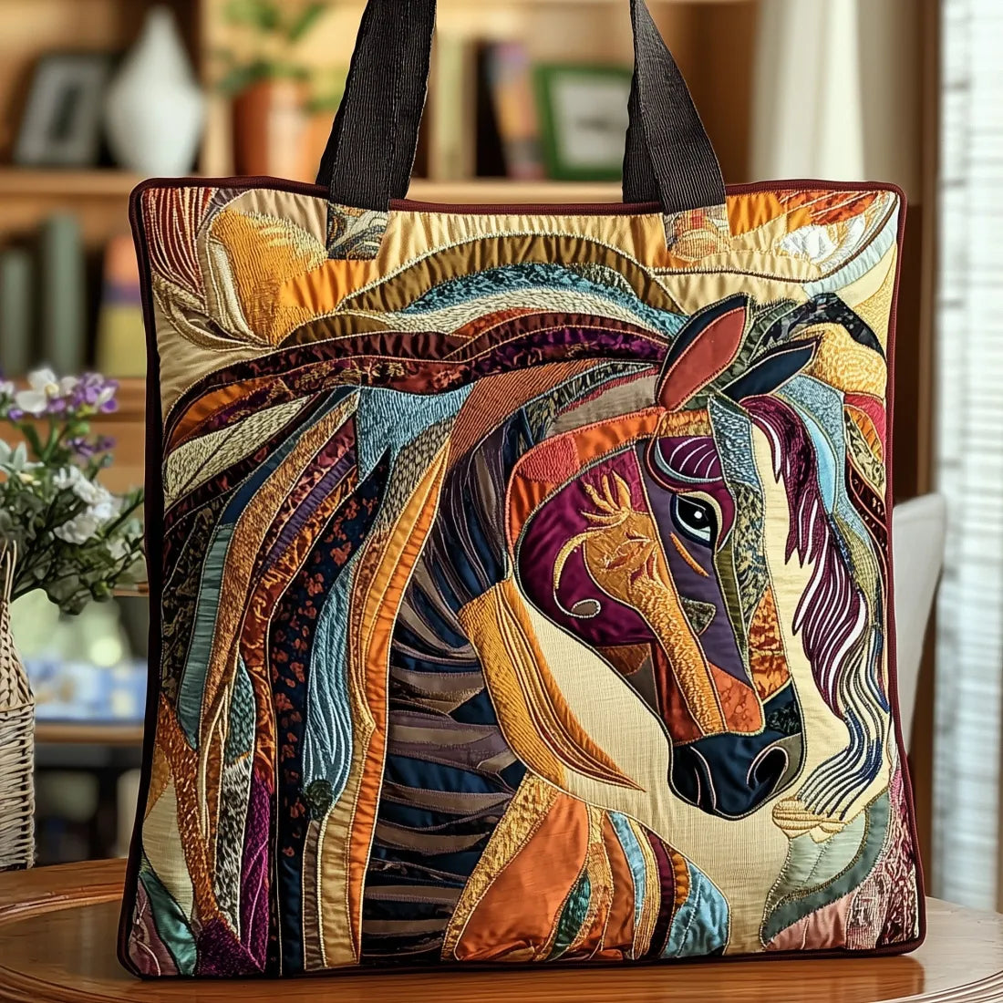 Håndlavet Totetaske – Colorful Mosaic Horse