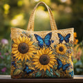 Håndlavet Totetaske – Sunflower Blue Butterfly