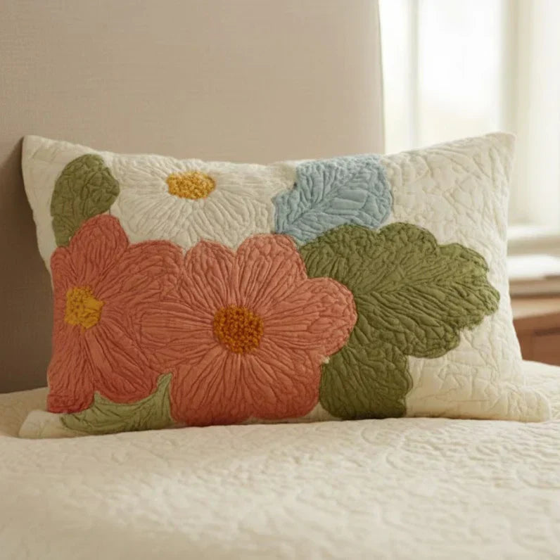 Quiltet Pudebetræk – Retro Marguerite