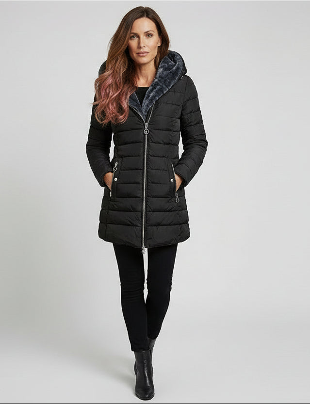 Elvira | Elegant oversized frakke med hætte
